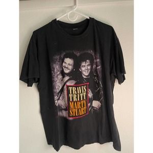 Travis Tritt Marty Stewart No Hats Tour 1991 Vintage T Shirt